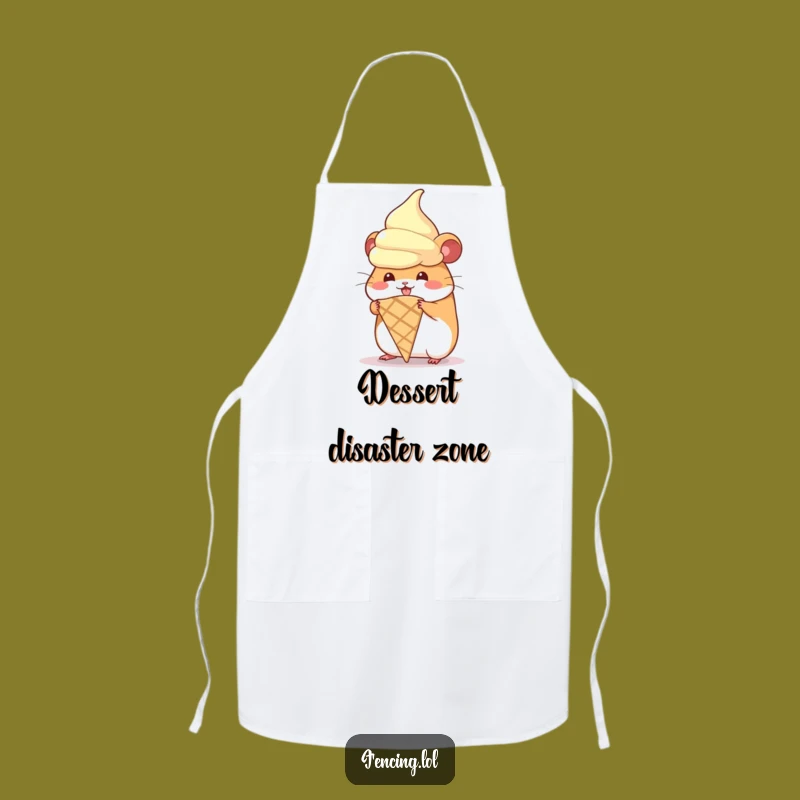 Funny Hamster Ice Cream Apron, Hilarious Dessert Kitchen Gear, Sweet Lover Gift