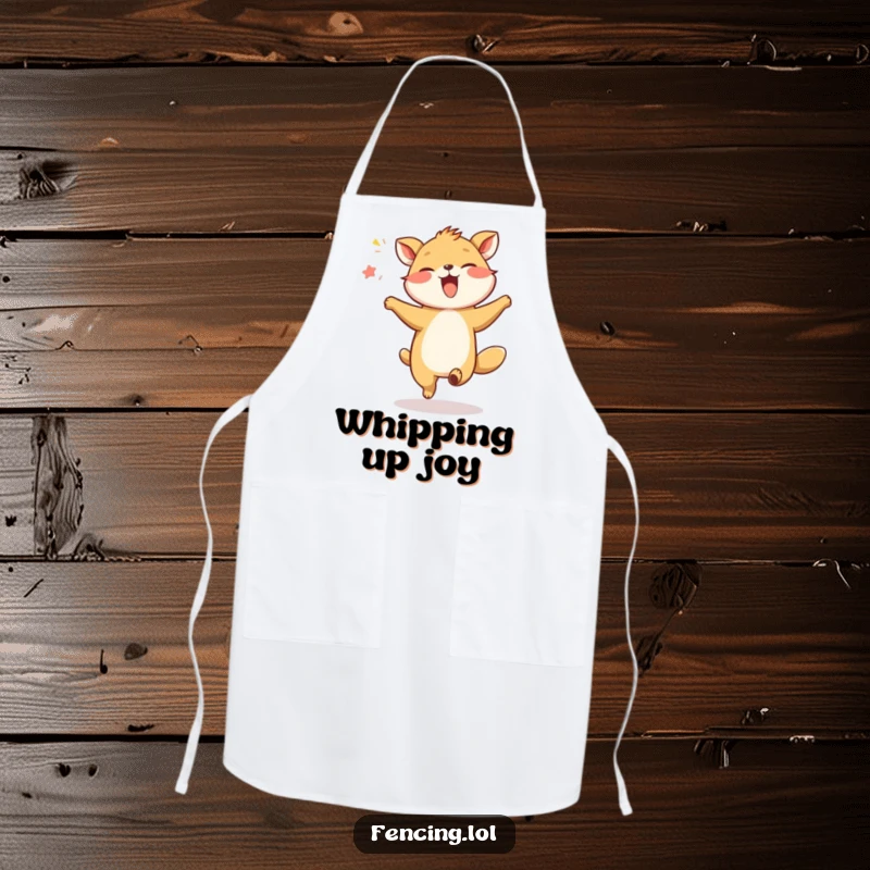 Funny Giggling Animal Dancing Apron: A giggling animal dances in the air, adding joy to kitchen activities.