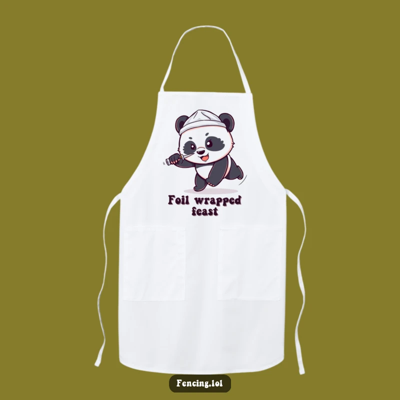 Funny Panda Foil Hat Apron - Kitchen Hero & Culinary Humor Gift