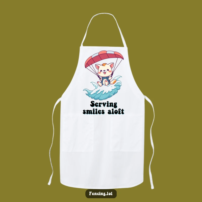 Funny Playful Animal Waving Apron: Kitchen Fun with a Hilarious Hello