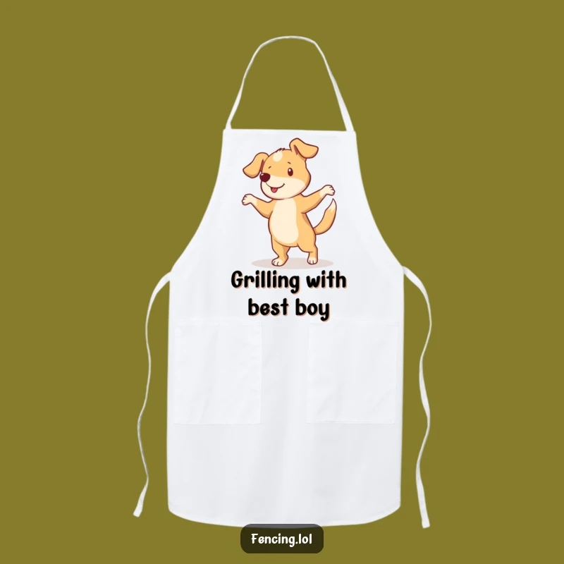Funny Curious Dog Pirouette Apron: Cook with Canine Charm