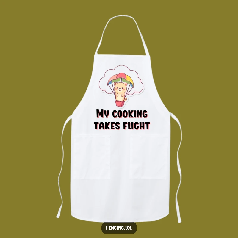 Funny Apron: Happy Cloud Animal Parachute - Whimsical Kitchen Gift