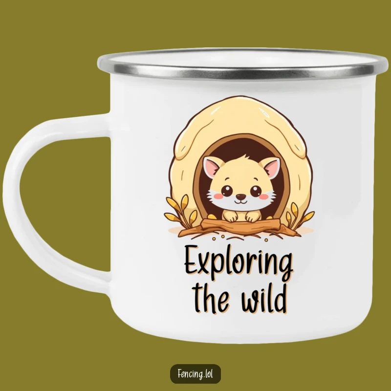 Funny Beehive Animal Camping Mug: Curious Creature Peeking In, Outdoor Funny Gift