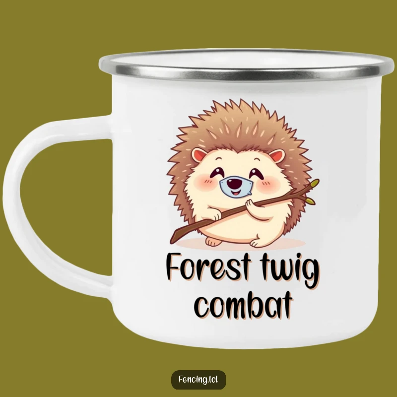 Funny Hedgehog Mask Camping Mug: Tiny Hero Sips On Adventure