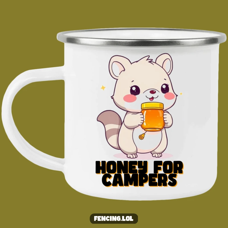 Funny Honey Jar Animal Camping Mug: Playful Creature Offering Sweetness, Outdoor Funny Gift
