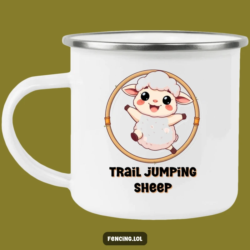 Funny Sheep Hoop Camping Mug: Joyful Barnyard Drinkware, Perfect Gift