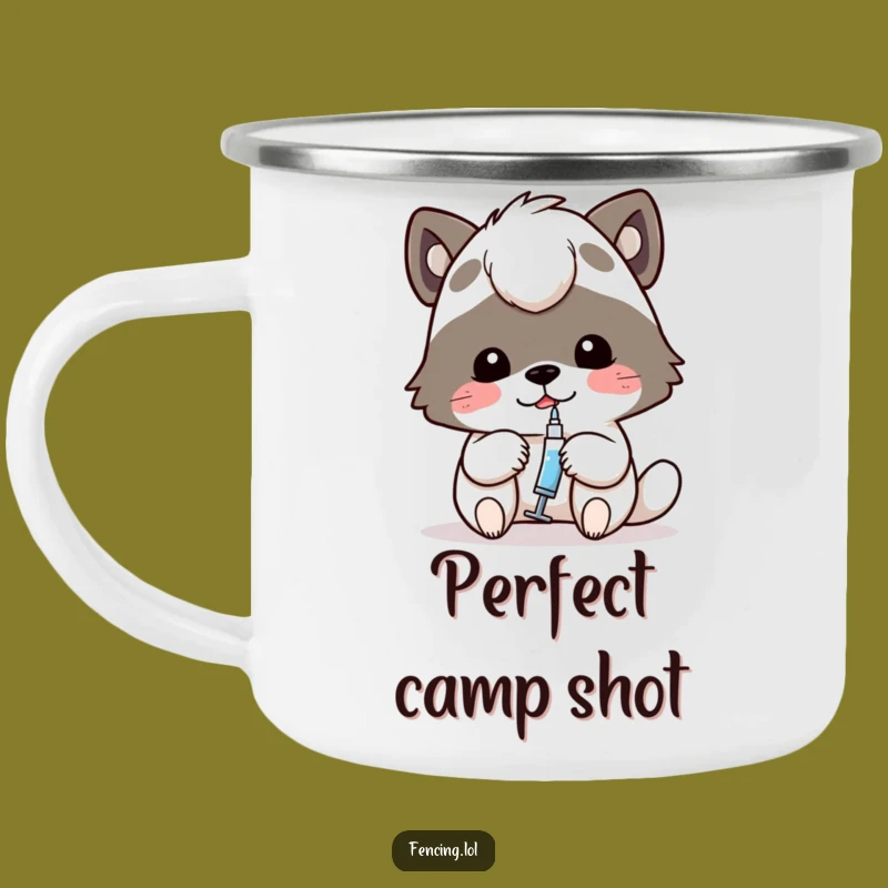 Durable Funny Determined Animal Syringe Camping Mug - Focus on Your Adventure