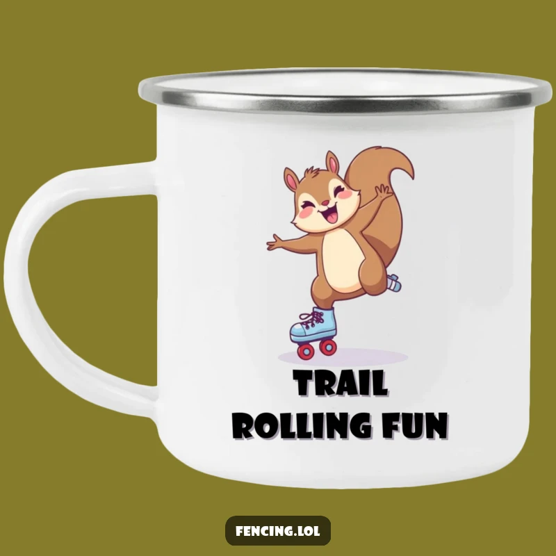 Funny Squirrel Cartwheel Camping Mug: Hilarious Outdoor Gift for Adventurers.