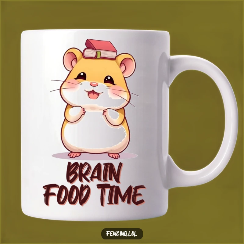 Funny Hamster Book Mug: Giggling Scholar Gift for Bookworms
