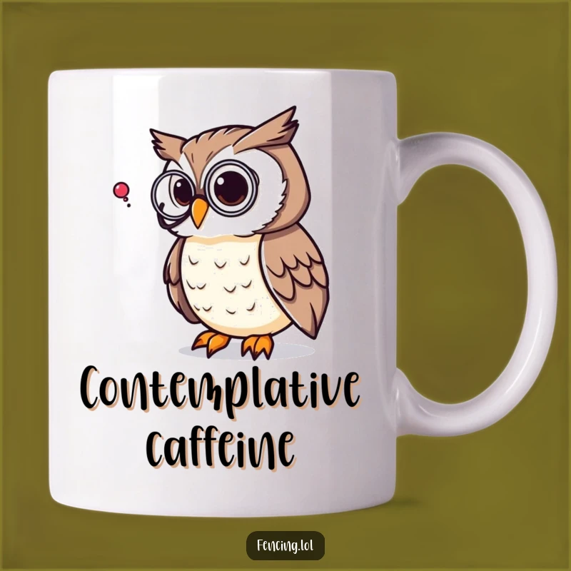 Funny Owl Mug: Pondering Monocle Design, Perfect Funny Gift for Intellectuals