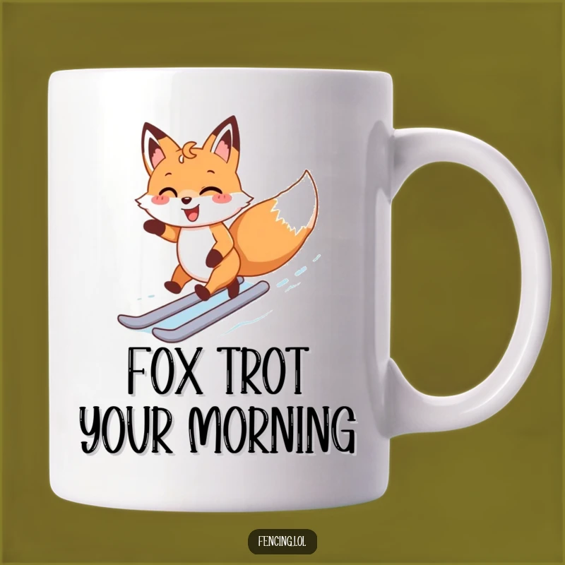 Funny Joyful Fox Ice Skating Mug: Hilarious Gift for Animal & Winter Lovers