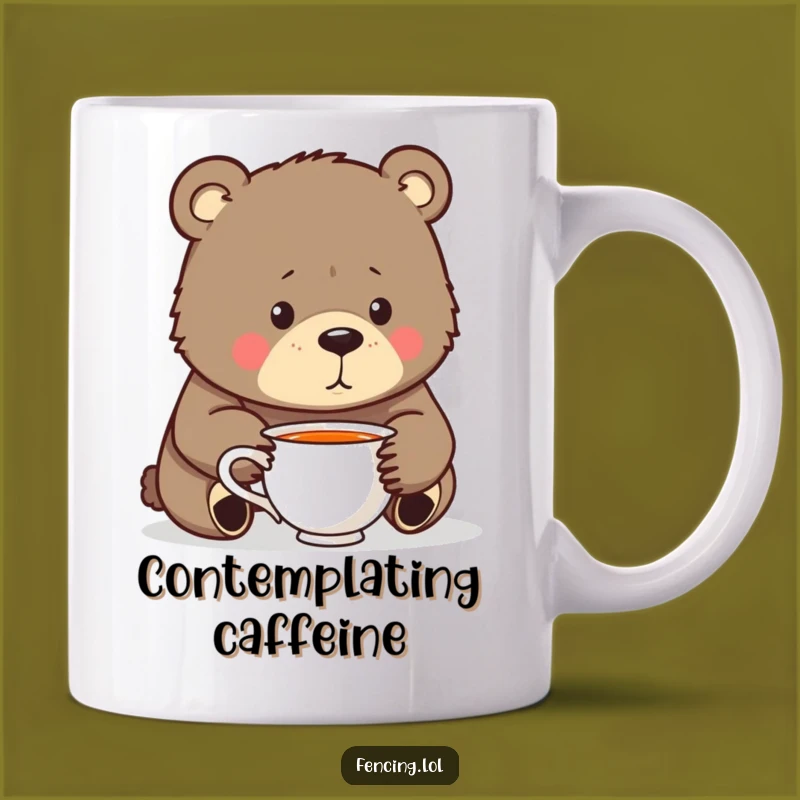 Funny Bear Teacup Mug: Deep Thoughts Gift for Coffee & Tea Lovers