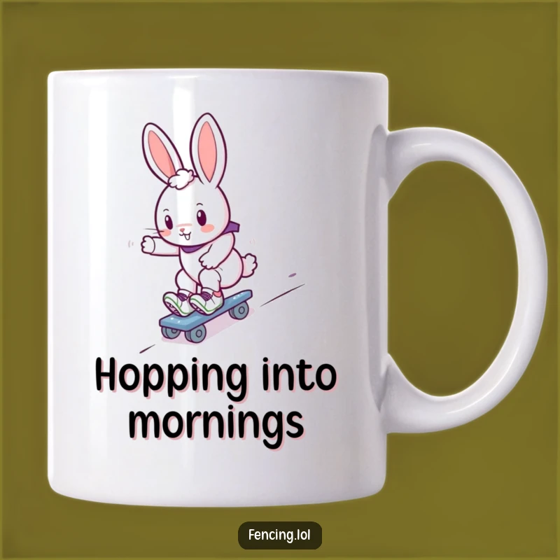 Funny Bunny Roller Skater Mug: Cute Gliding Rabbit Humor Gift
