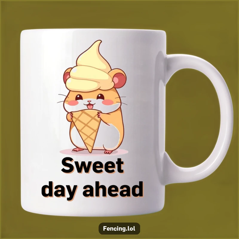 Funny Hamster Ice Cream Mug, Hilarious Sweet Treat Lover Gift