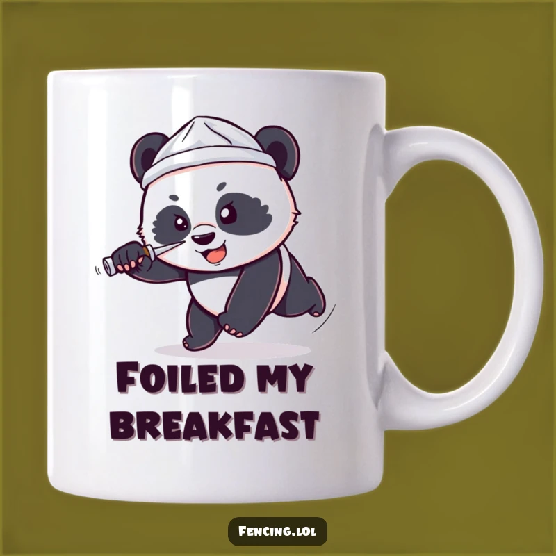Funny Panda Foil Hat Mug - Determined Heroic Action Gift