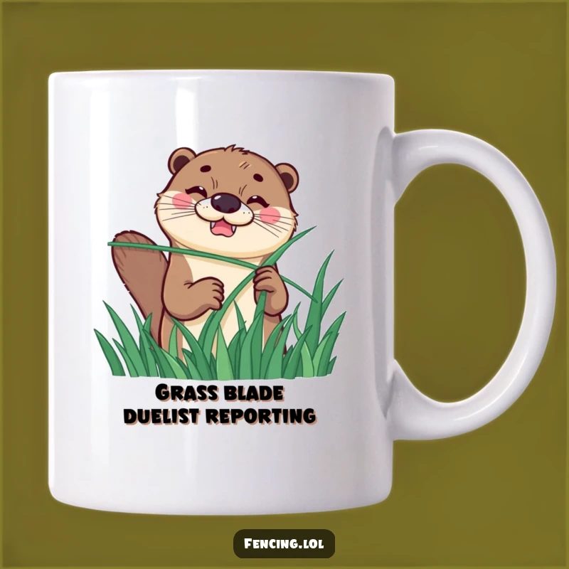 Funny Otter Fencing Mug: A Determined Grin Makes A Hilarious Gift For Friends