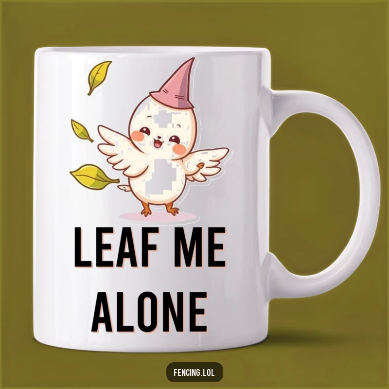 Funny Winged Creature Leaf Parry Mug - Whimsical Fantasy Humor Gift