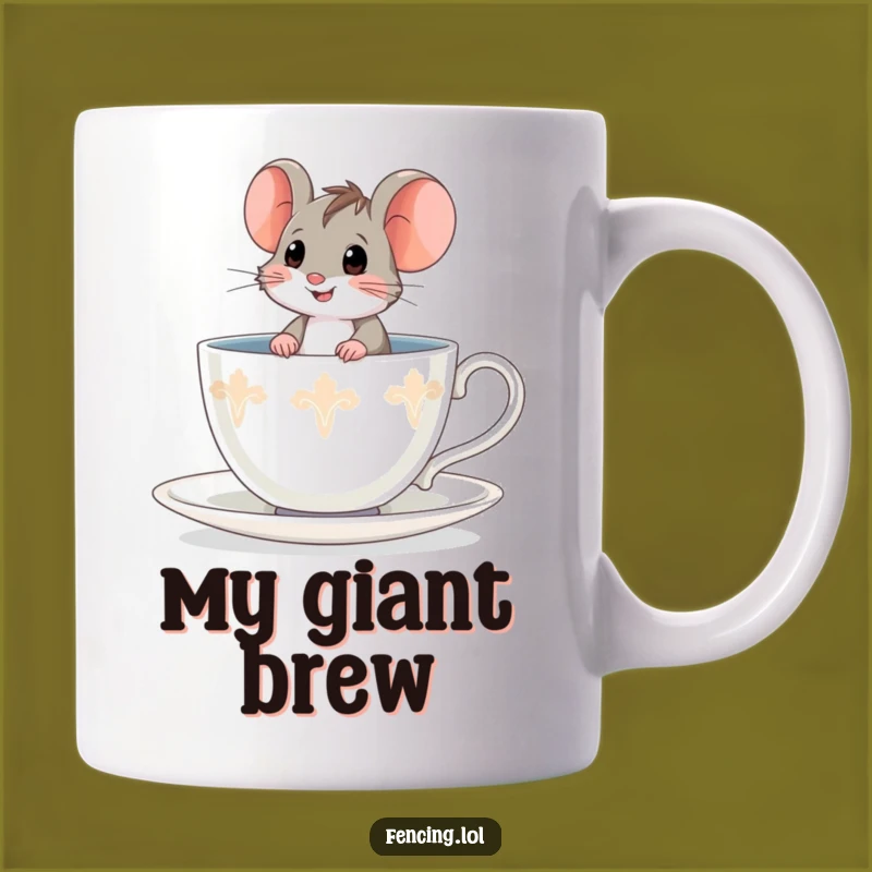 Funny Brave Mouse Teacup Mug - Adorable Adventure, Perfect Funny Gift