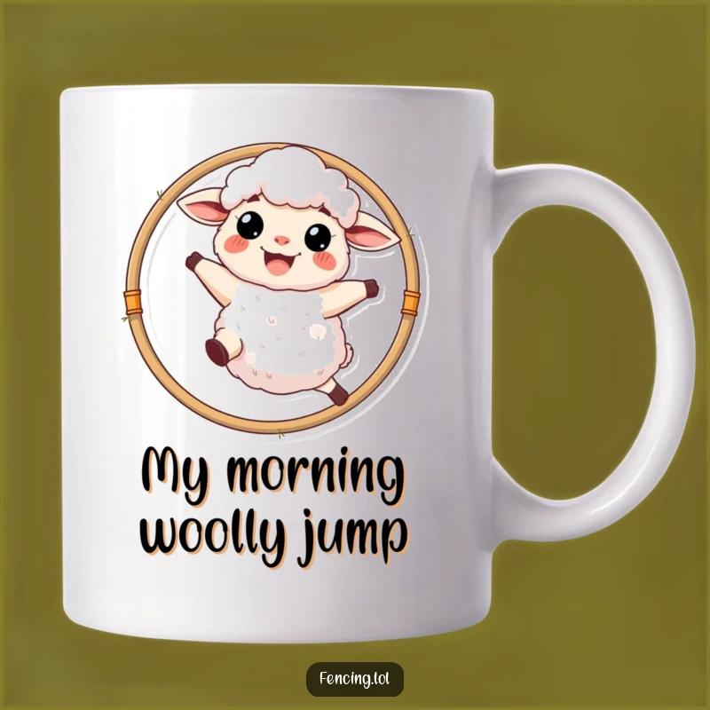 Funny Sheep Hoop Mug: Joyful Acrobat Gift for Farm Animal Lovers