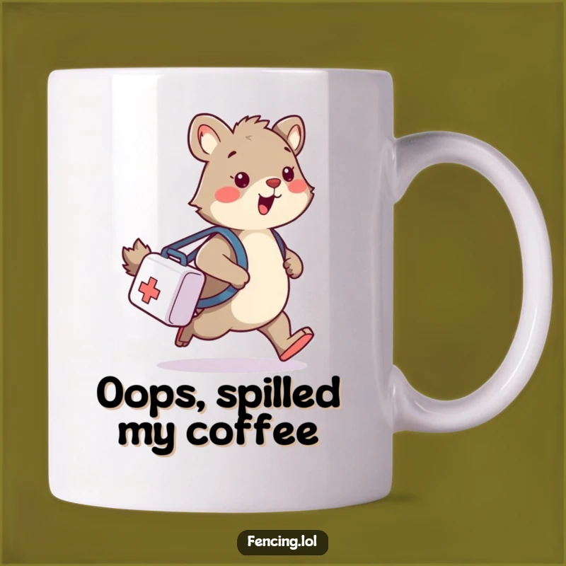 Funny Wobbly Animal Medical Bag Mug - Hilarious Oops Gift for Clumsy Friends