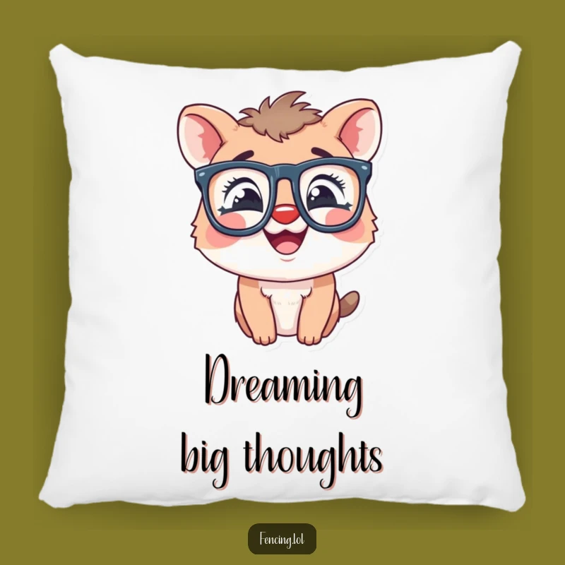 Comfy Funny Giggling Animal Oversized Glasses Pillow - Cute and Humorous Accent