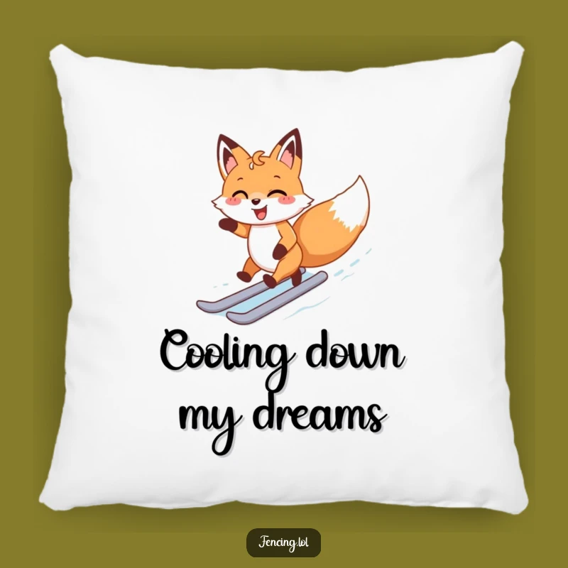 Funny Happy Fox Ice Skating Pillow: Cozy Comfort & Joyful Decor