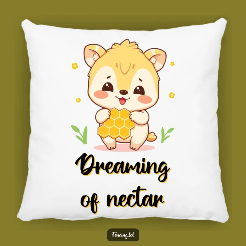 Funny Honey Animal Pillow: Joyful Creature with Honeycomb, Comfy Funny Accent