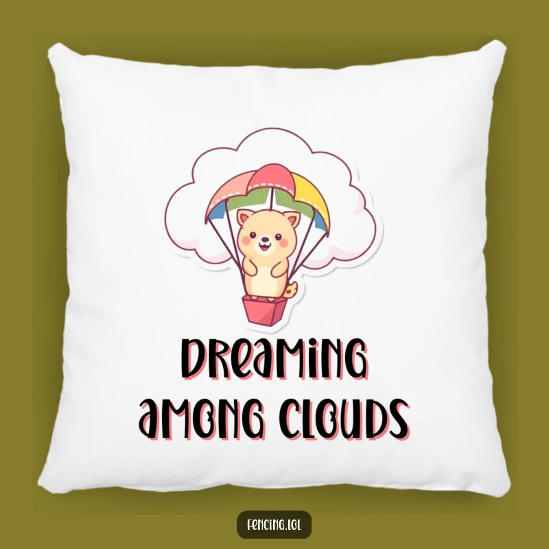 Funny Pillow: Happy Cloud Animal Parachute - Cozy Whimsical Decor Gift