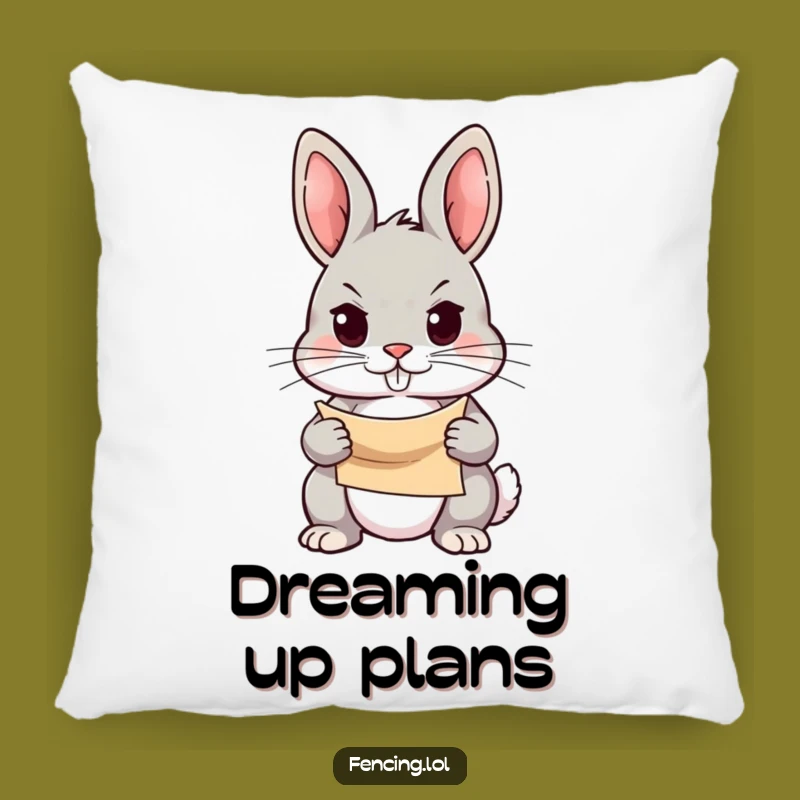 Funny Rabbit Pillow: Soft Determination Design, Cozy Funny Gift for Dreamers