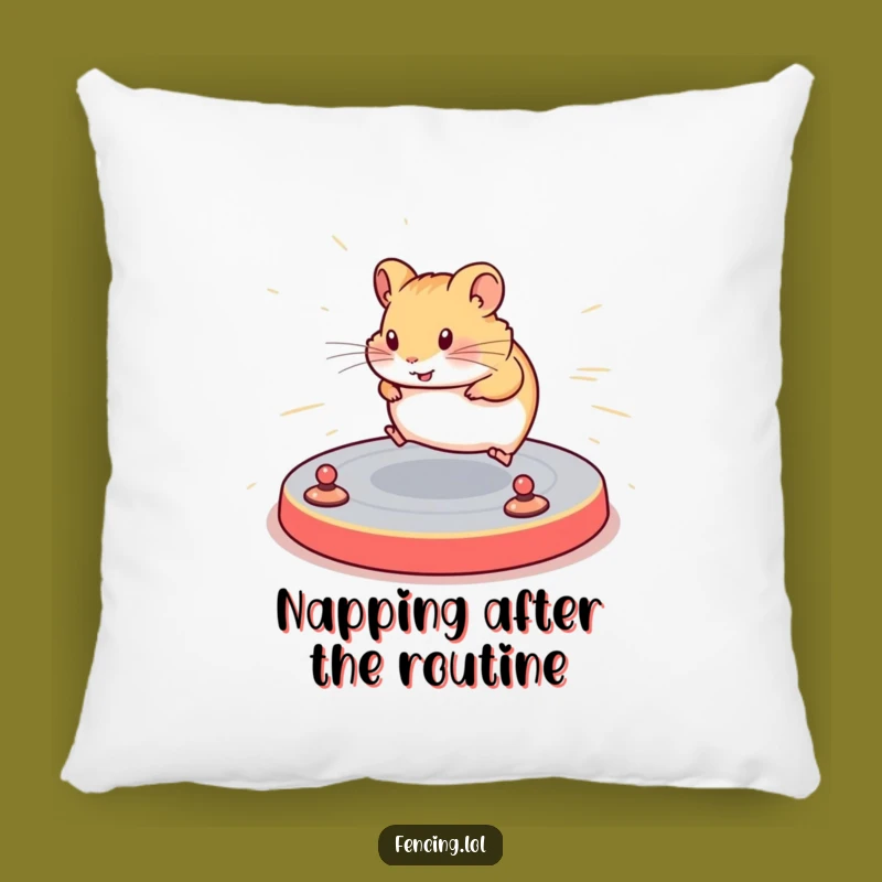 Cute Hamster Pillow, Soft Cushion with Gymnast Humor, Perfect Gift