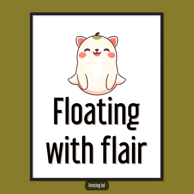 Funny Joyful Animal Floating Digital Art: Printable Peace and Humor