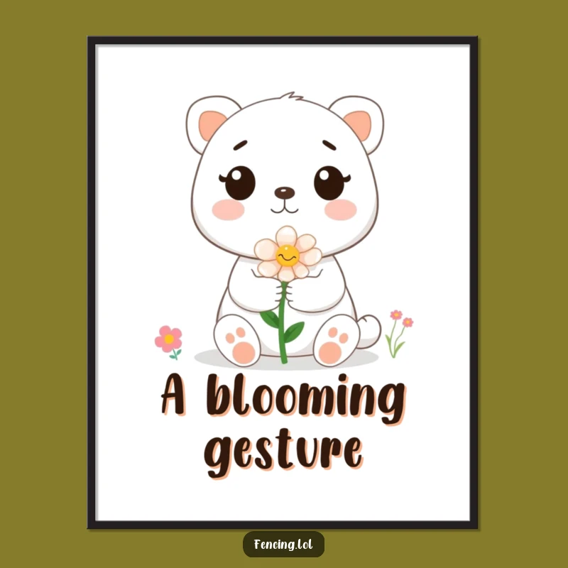 Funny Cute Animal Flower Bee Digital Art - Instant Hilarious Download for Decor