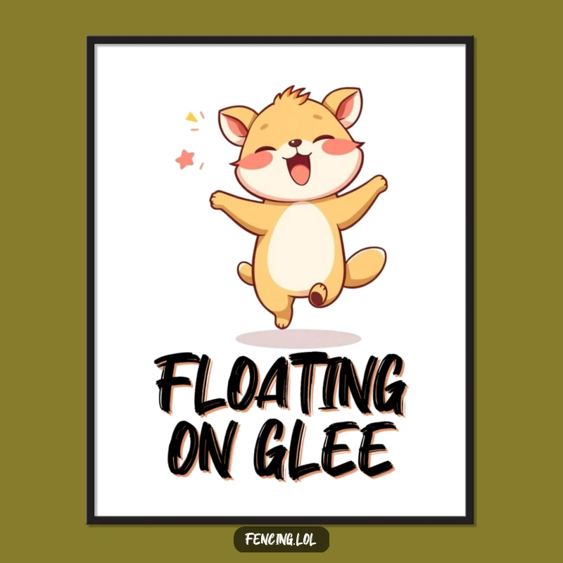 Funny Giggling Animal Dancing Digital Art: Joyful Print for Fun Lovers