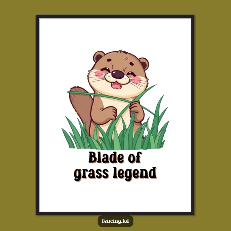 Funny Otter Fencing Digital Art: Hilarious Decor With A Determined Grin