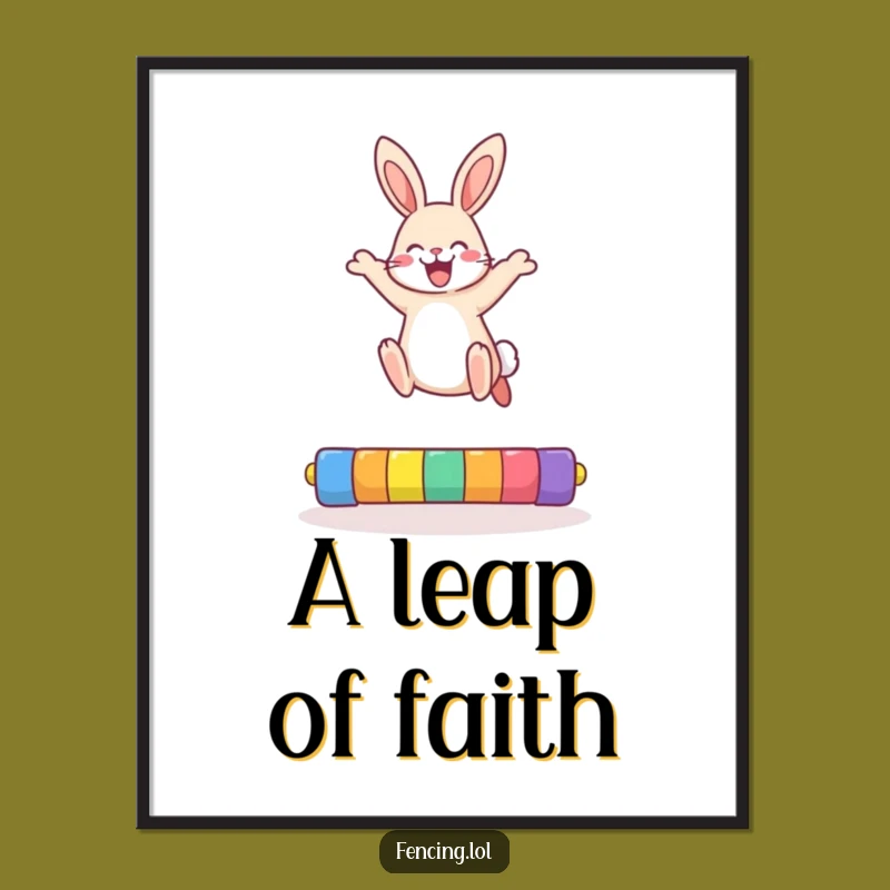 Funny Rabbit High Jump Digital Art: Instant Cheer with Athletic Charm
