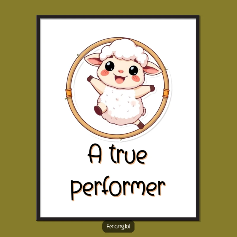 Funny Sheep Hoop Digital Art Print: Instant Farm Humor, Perfect Gift
