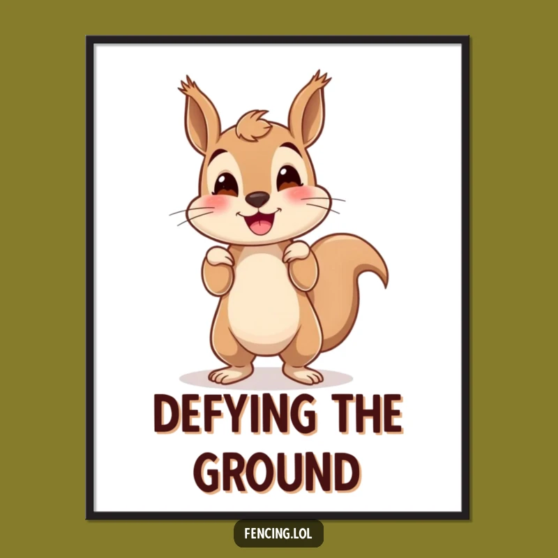 Funny Squirrel Handstand Digital Art: Instant Laughs with Wobbly Charm