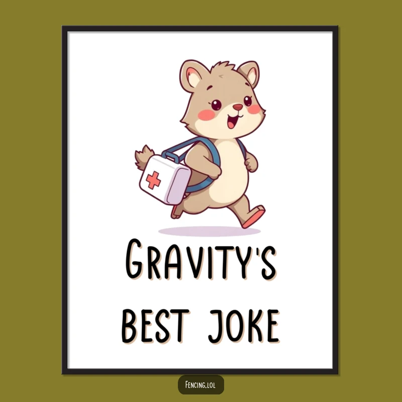 Funny Wobbly Animal Medical Bag Digital Art - Instant Humor for Your Walls