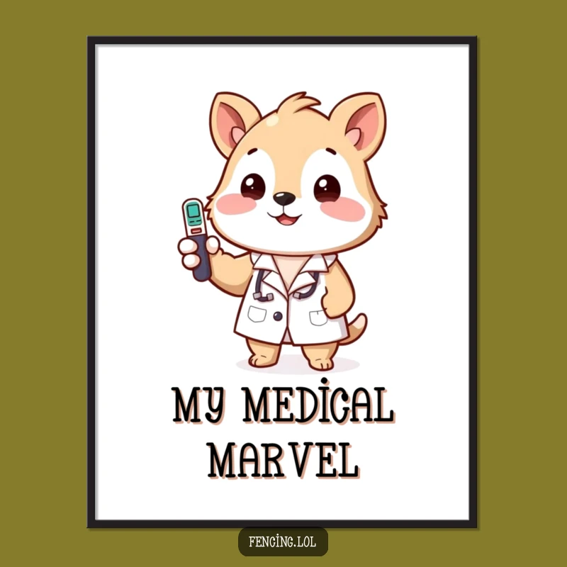 Funny Animal Doctor Digital Art - Lab Coat Instant Download Art