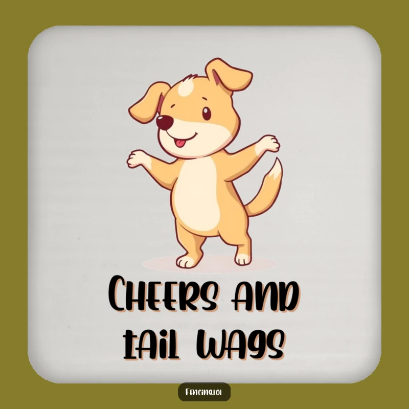 Funny Curious Dog Pirouette Coaster: Protect Surfaces with Playfulness