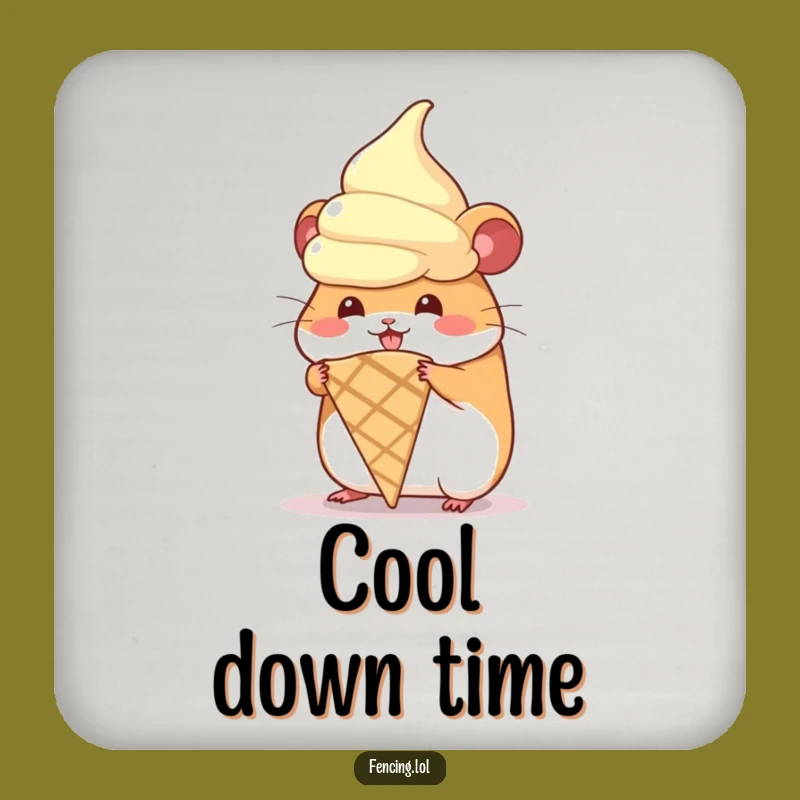 Funny Hamster Ice Cream Coaster, Hilarious Dessert Drink Protector, Gift Set