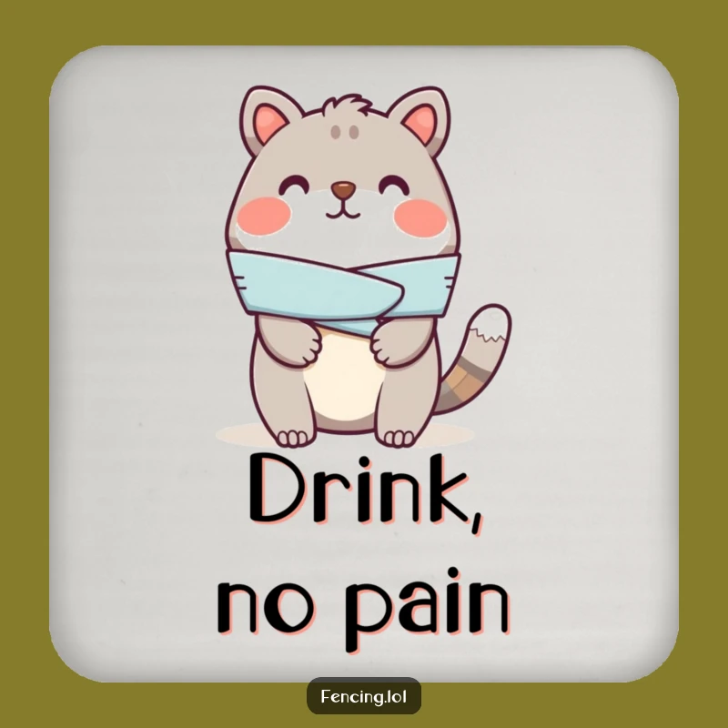 Set of Funny Cheerful Animal Bandage Coasters - Protect Surfaces Humorously