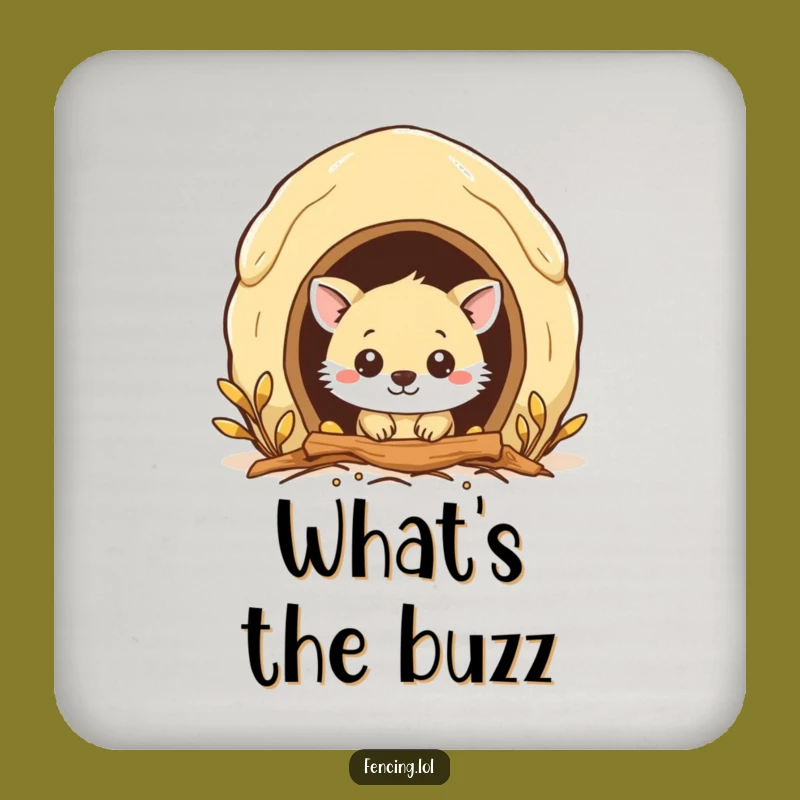 Funny Beehive Animal Coaster: Curious Creature Peeking In, Protect Surfaces Funny Gift