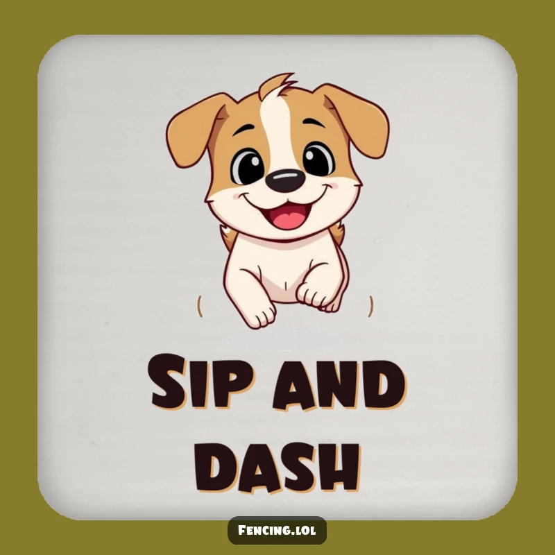 Funny Dog Speed Coaster: Hilarious Canine Gift for Energetic Tables.