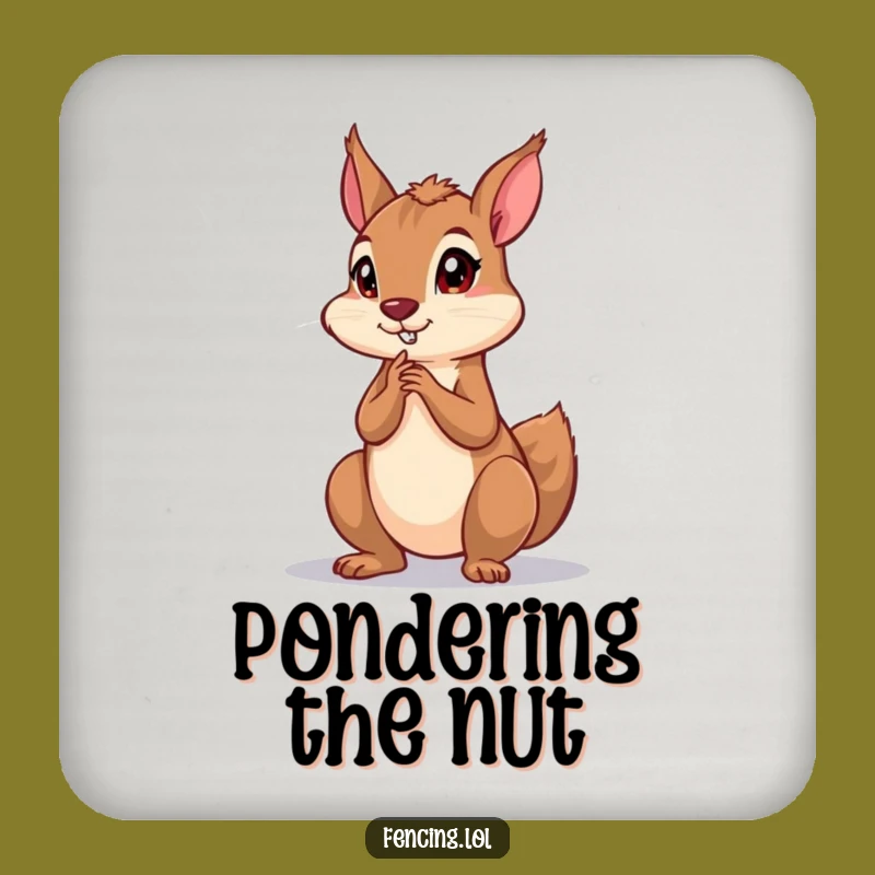 Funny Squirrel Drink Coaster: Dramatic Thinking Table Protector Gift