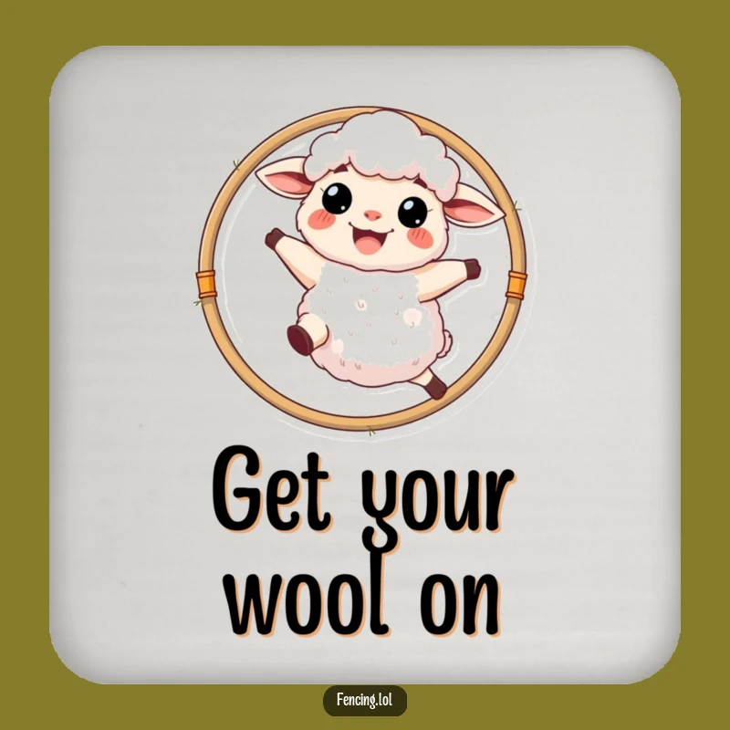 Funny Sheep Hoop Drink Coaster: Protect Surfaces with Farm Humor, Gift