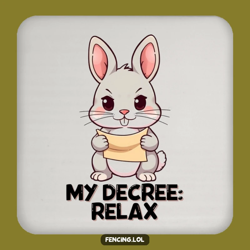 Funny Rabbit Coaster: Protect Surfaces with Focus, Unique Funny Gift for Hosts