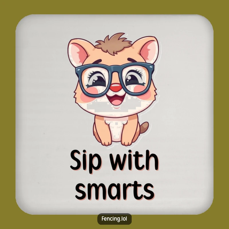 Set of Funny Giggling Animal Oversized Glasses Coasters - Protect Surfaces with Humor