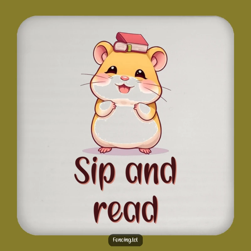 Funny Hamster Drink Coaster: Giggling Book Balance Gift