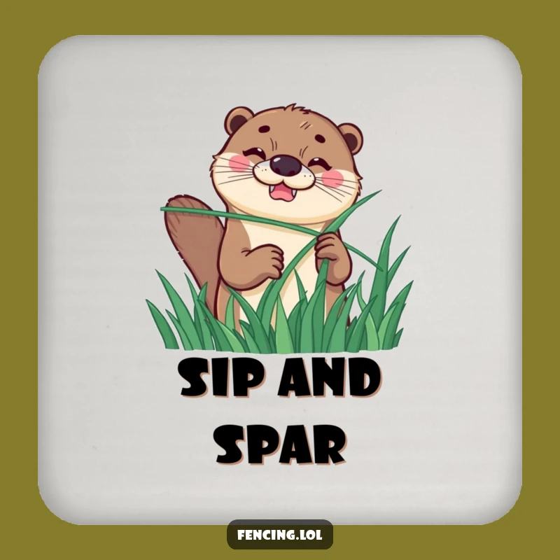 Funny Otter Fencing Coaster: Protect Tables With A Hilarious Duel